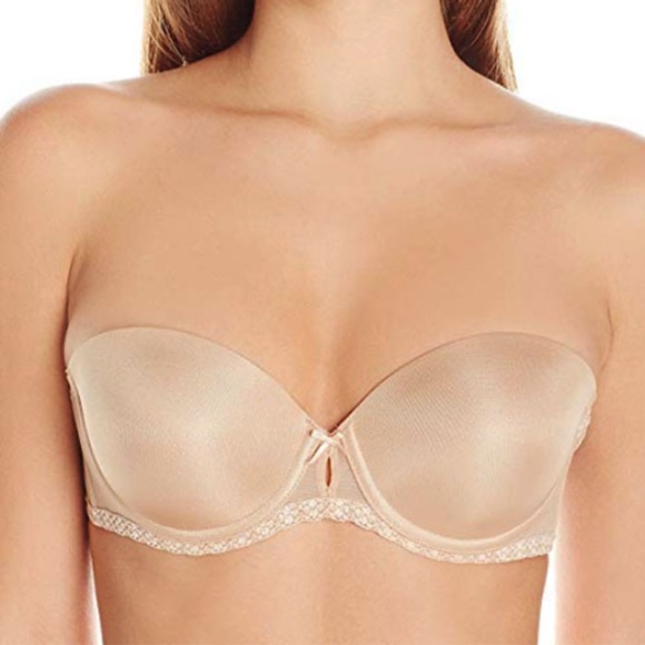 NEW b.tempt'd by Wacoal Faithfully Yours Push Up Strapless Bra 954108 Au Natural - Picture 1 of 3